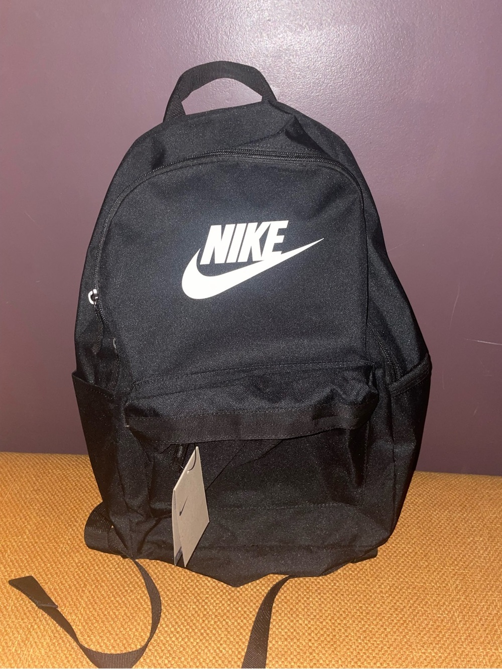 NWT Nike Black Backpack with White Swoosh